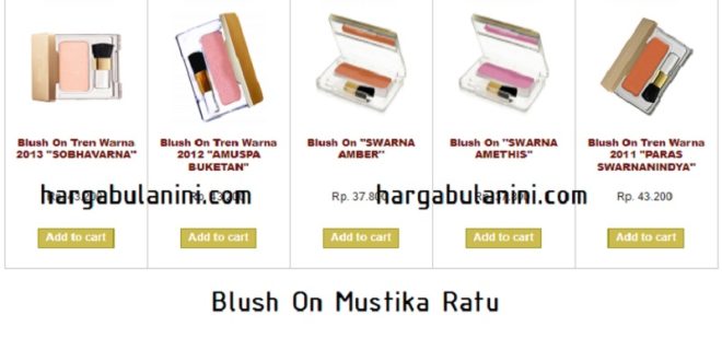 Harga Blush On Mustika Ratu Terbaru